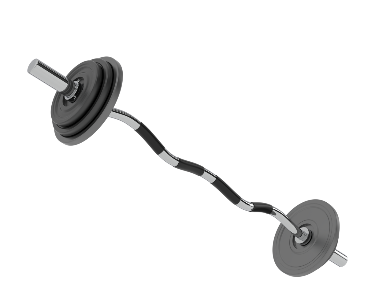 Barbell isolated on background. 3d rendering - illustration png
