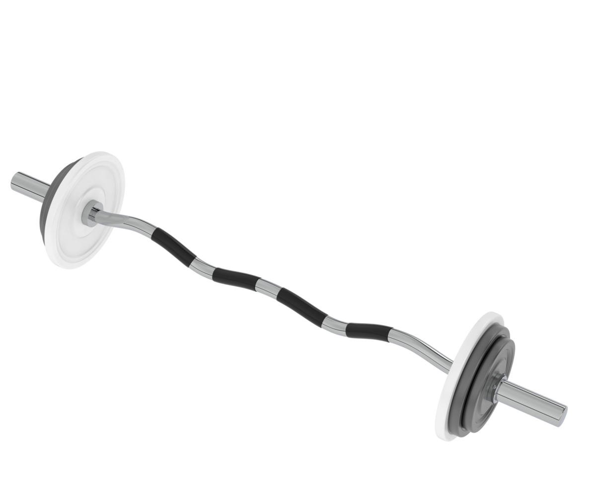 Barbell isolated on background. 3d rendering - illustration png