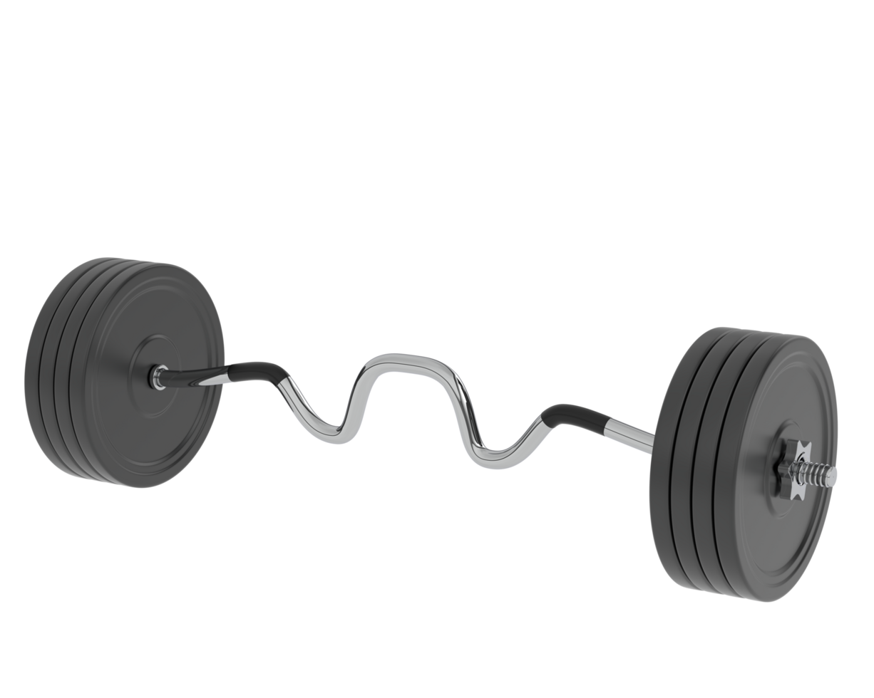Barbell isolated on background. 3d rendering - illustration png