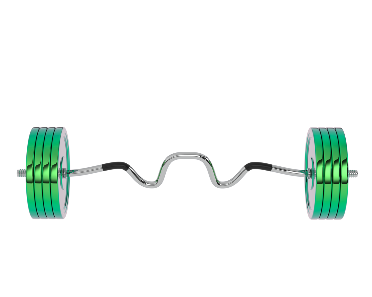 Barbell isolated on background. 3d rendering - illustration png
