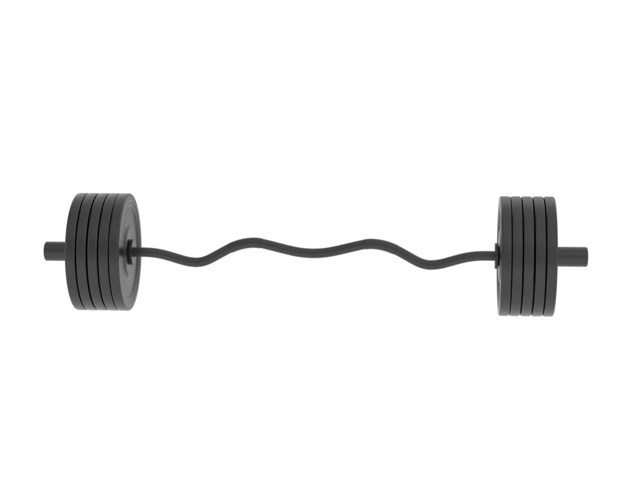Barbell isolated on background. 3d rendering - illustration png