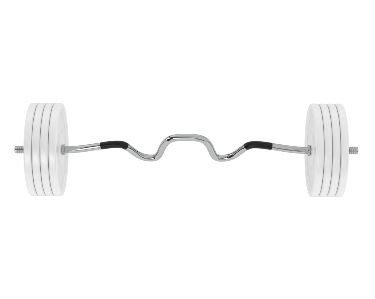 Barbell isolated on background. 3d rendering - illustration png