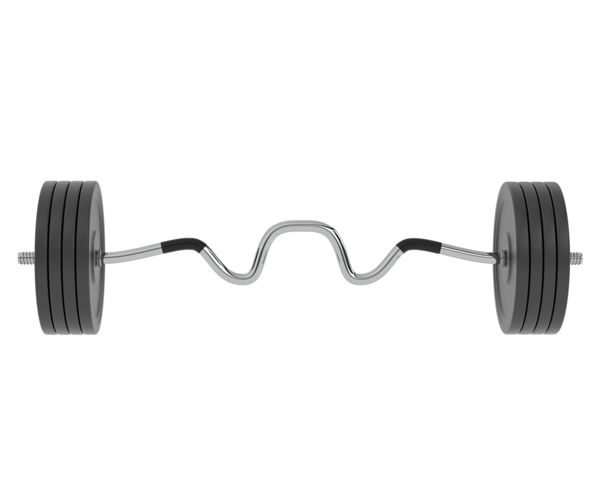 Barbell isolated on background. 3d rendering - illustration png