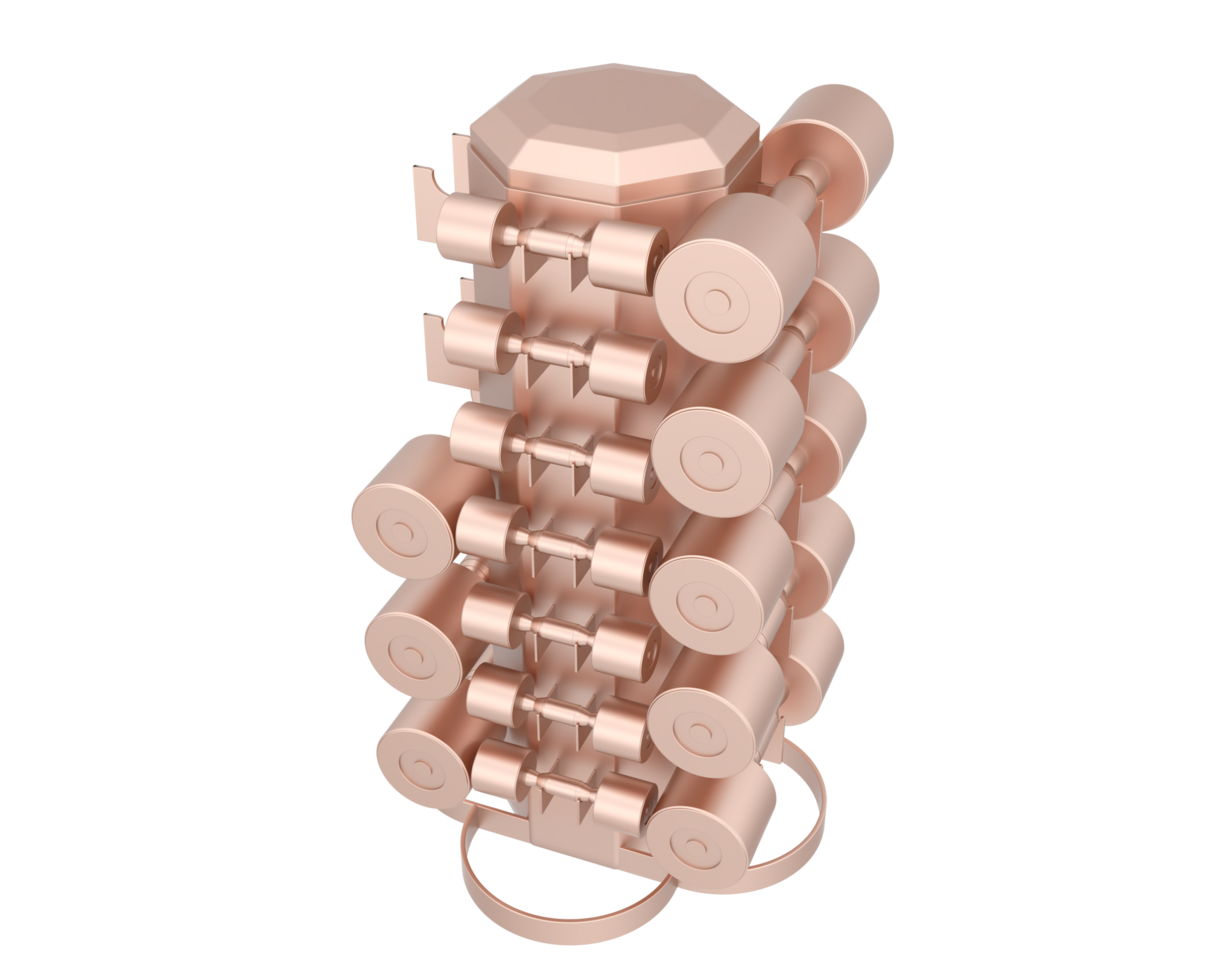 Weight tree with dumbbells isolated on background. 3d rendering - illustration png