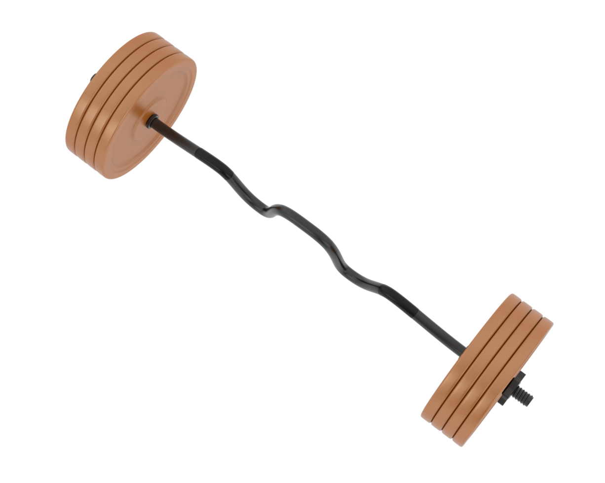 Barbell isolated on background. 3d rendering - illustration png