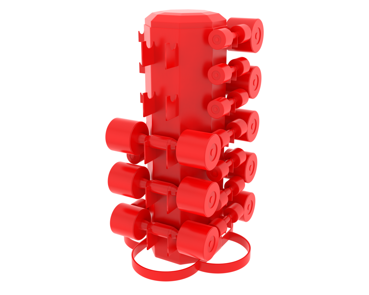Weight tree with dumbbells isolated on background. 3d rendering - illustration png