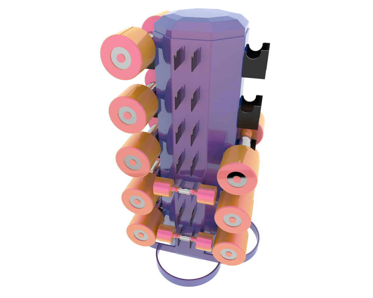 Weight tree with dumbbells isolated on background. 3d rendering - illustration png