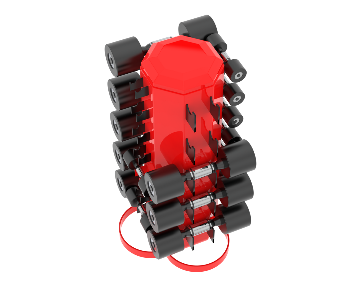 Weight tree with dumbbells isolated on background. 3d rendering - illustration png