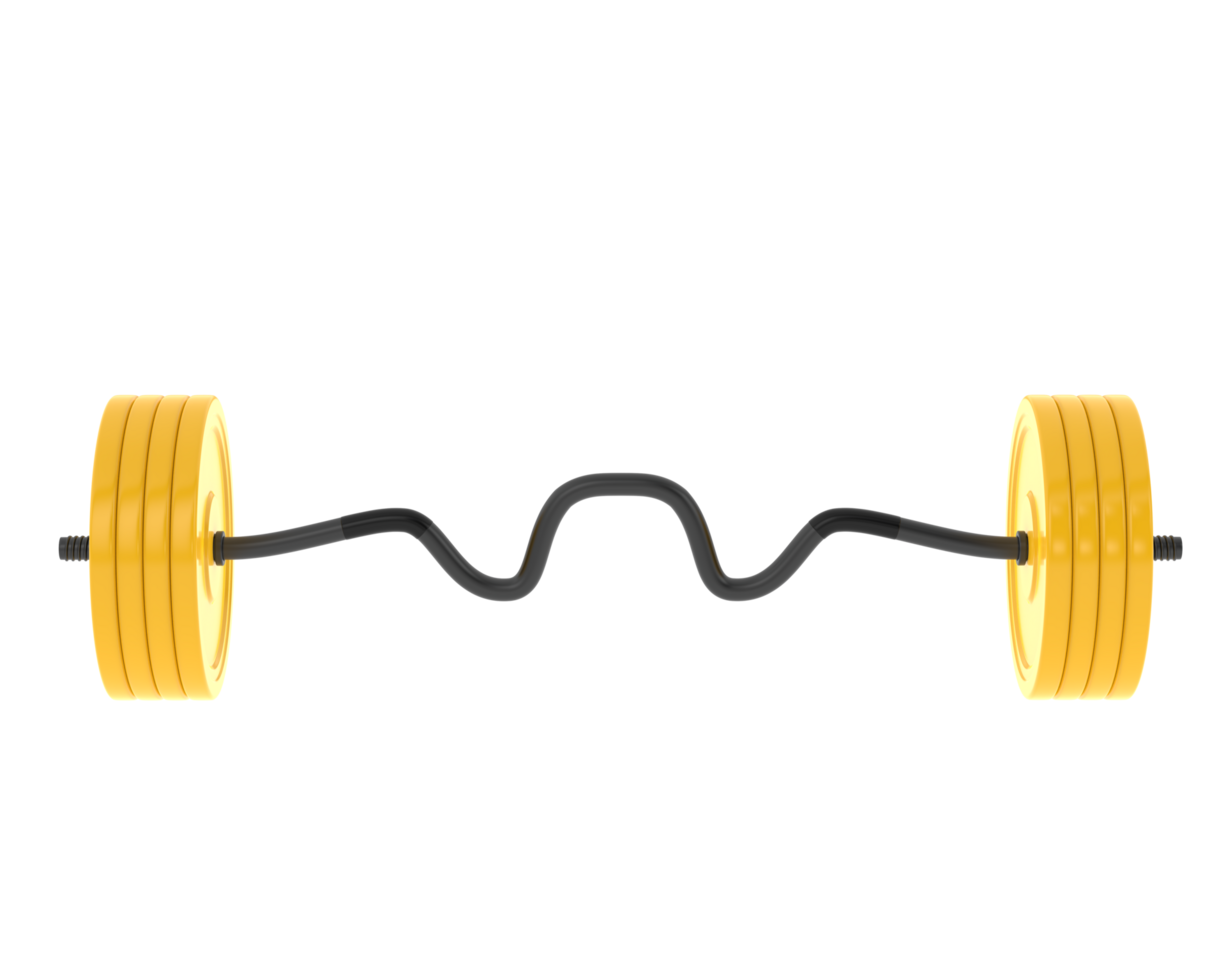 Barbell isolated on background. 3d rendering - illustration png