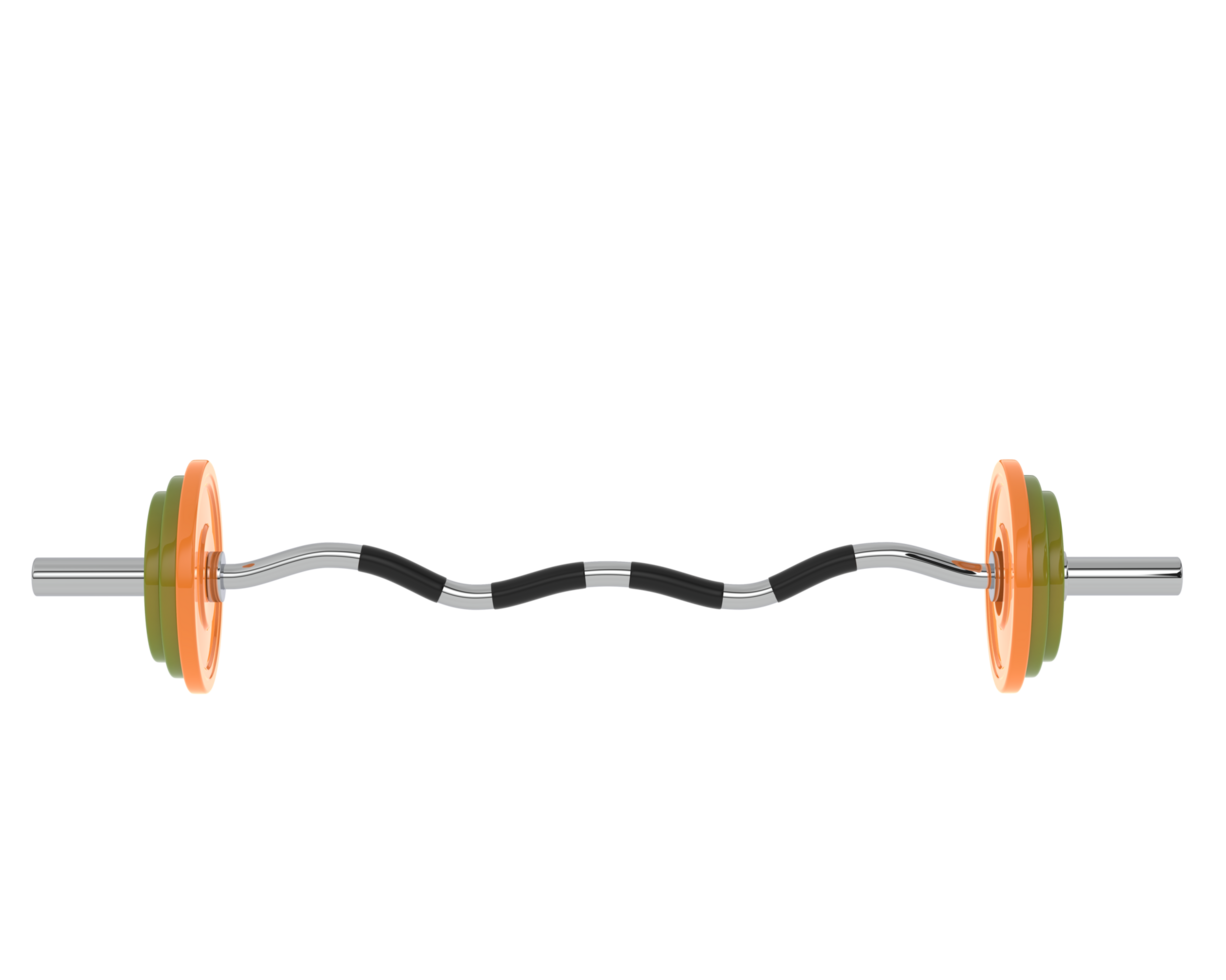 Barbell isolated on background. 3d rendering - illustration png