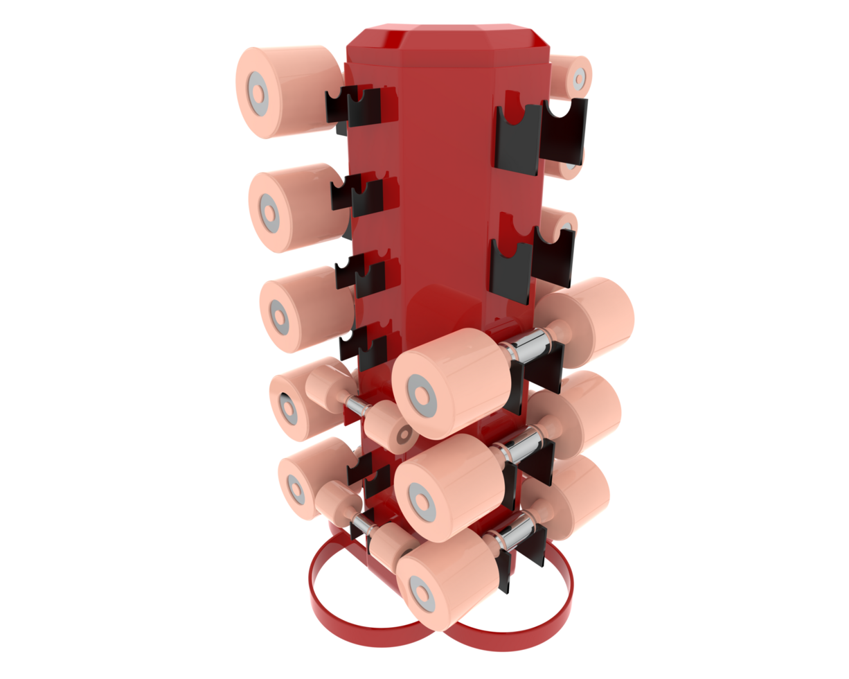 Weight tree with dumbbells isolated on background. 3d rendering - illustration png