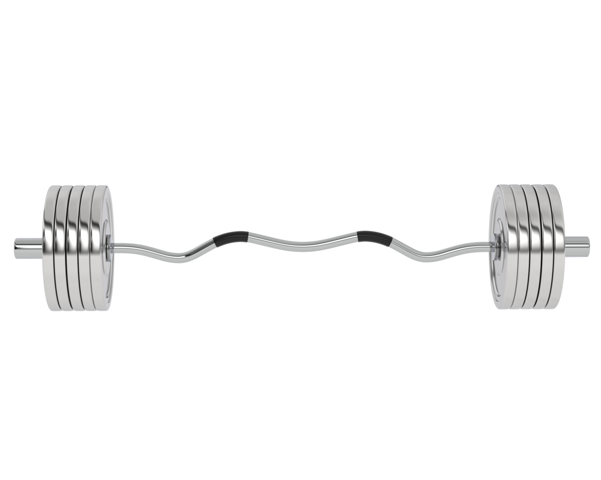 Barbell isolated on background. 3d rendering - illustration png