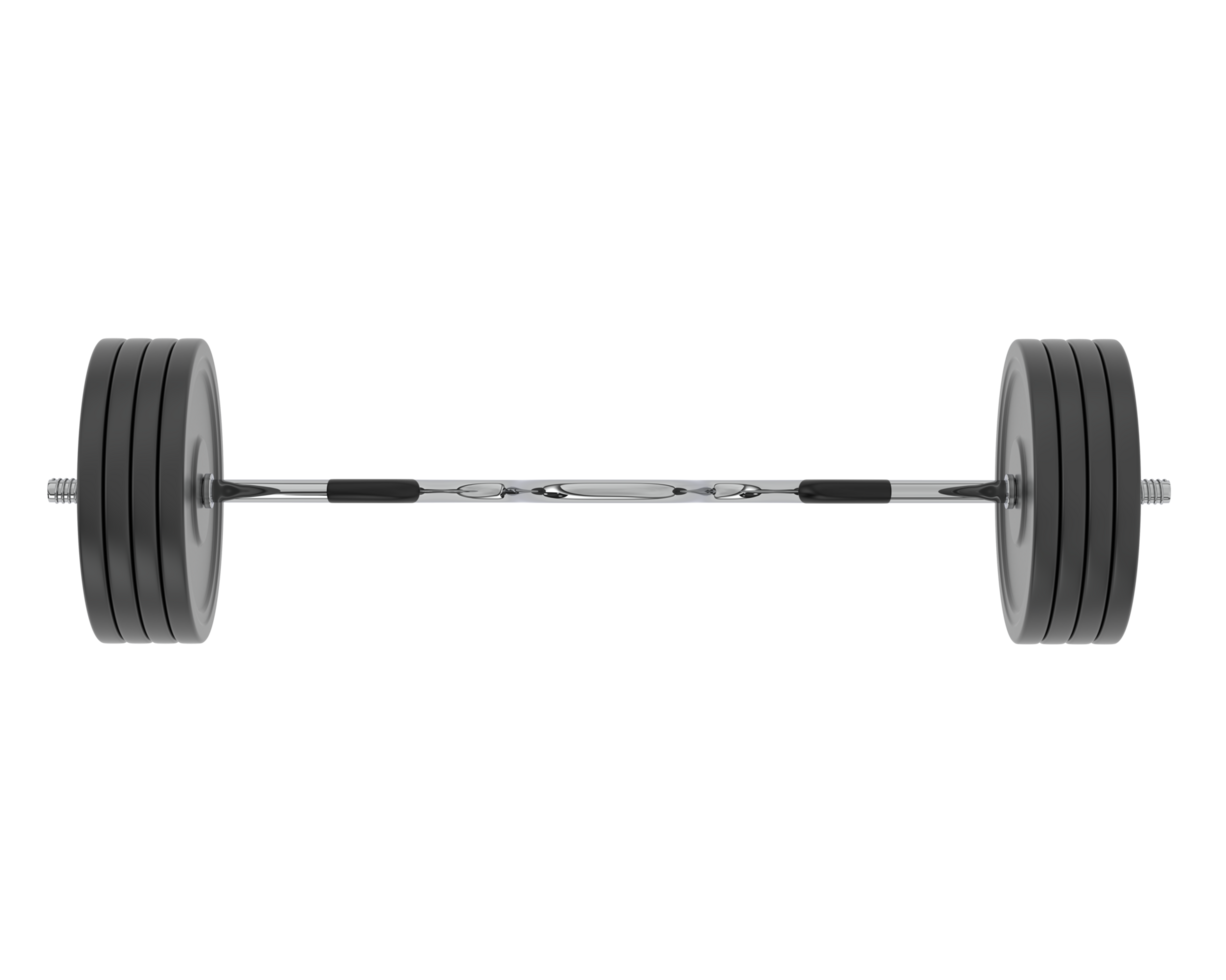 Barbell isolated on background. 3d rendering - illustration png