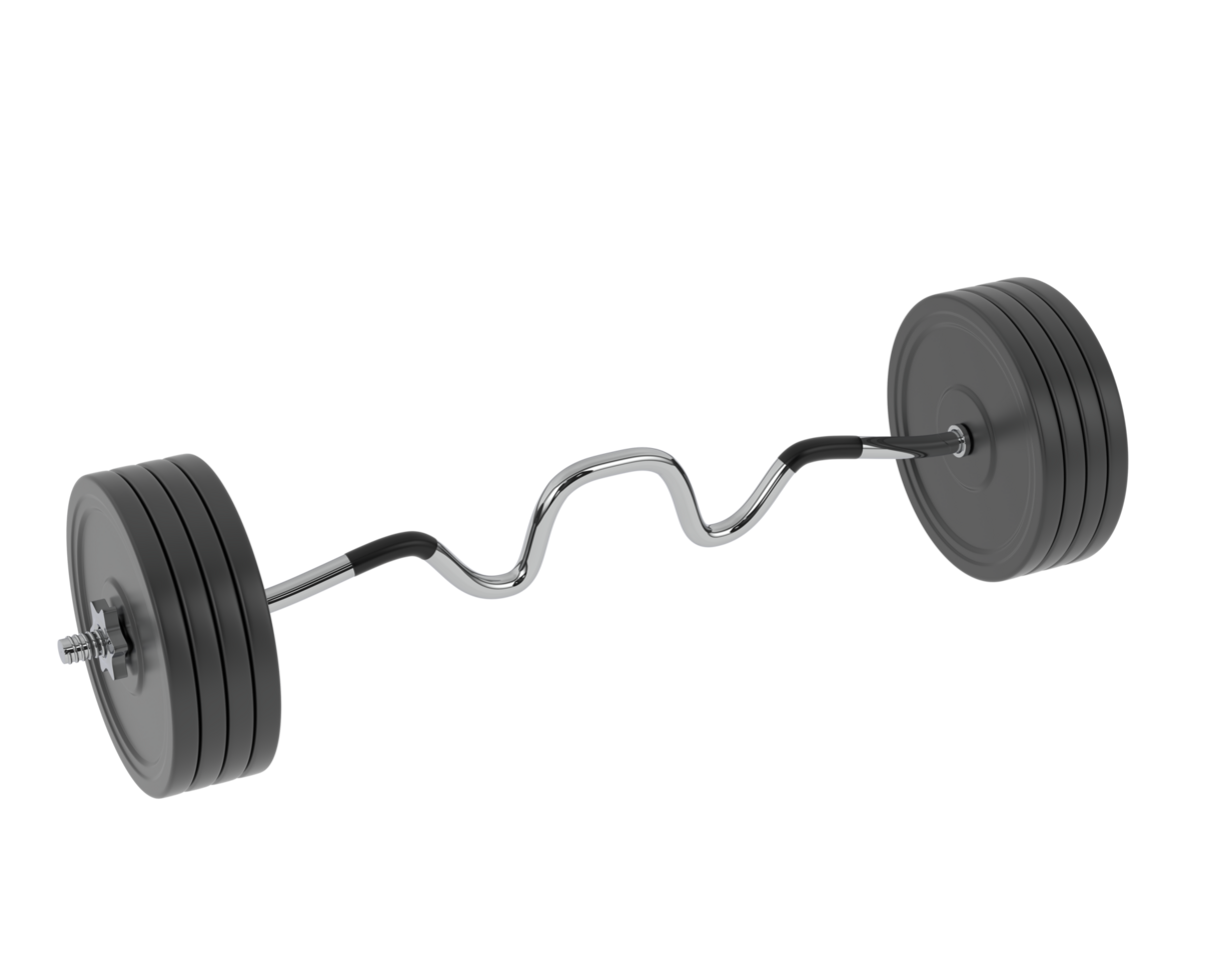 Barbell isolated on background. 3d rendering - illustration png