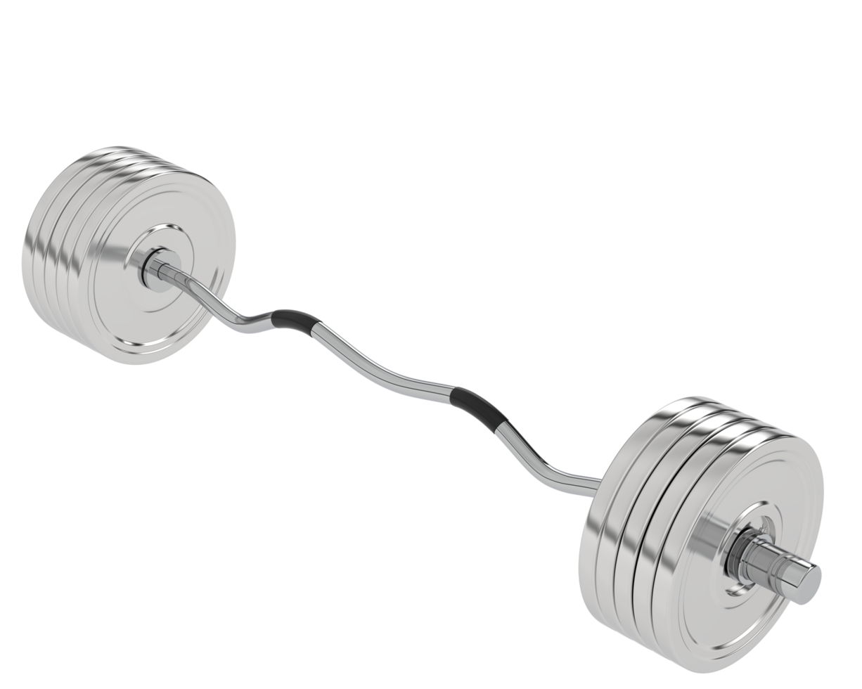 Barbell isolated on background. 3d rendering - illustration png