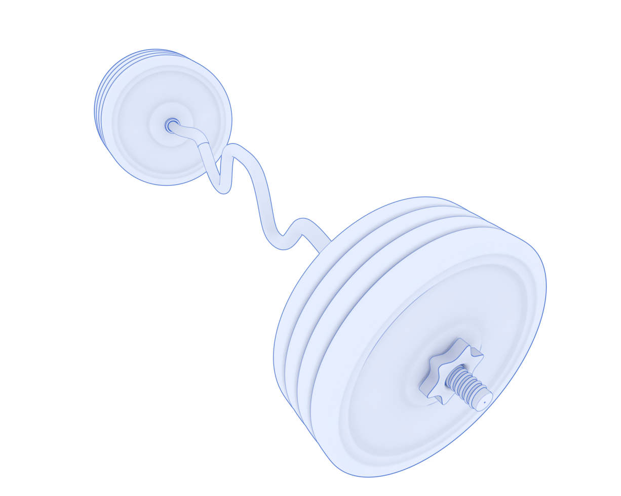 Barbell isolated on background. 3d rendering - illustration png