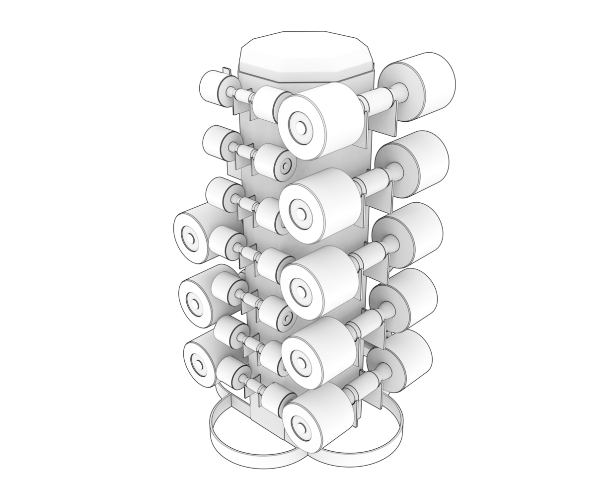 Weight tree with dumbbells isolated on background. 3d rendering - illustration png