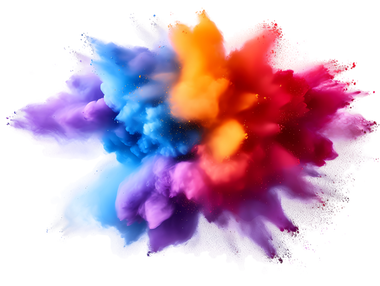 Colorful Splash Powder isolated on Transparent Background png