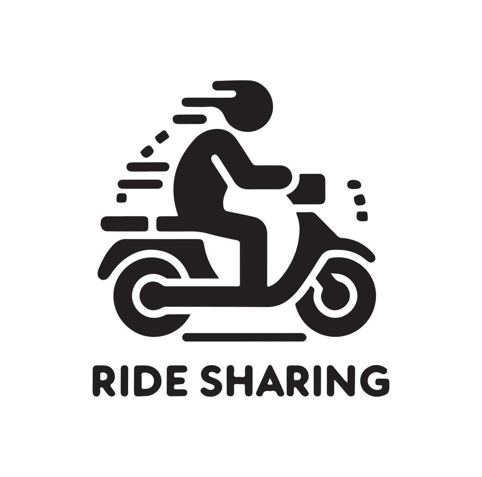 Ride Sharing Logo Design Illustration Symbol Template Flat Style vector