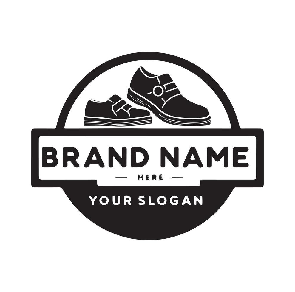 minimal shoe logo illustration vector