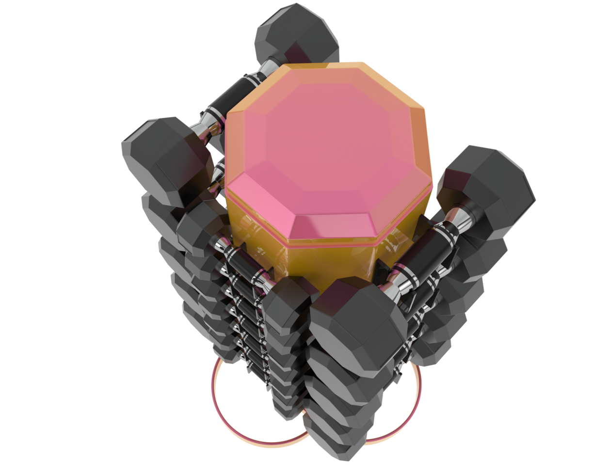 Weight tree with dumbbells isolated on background. 3d rendering - illustration png