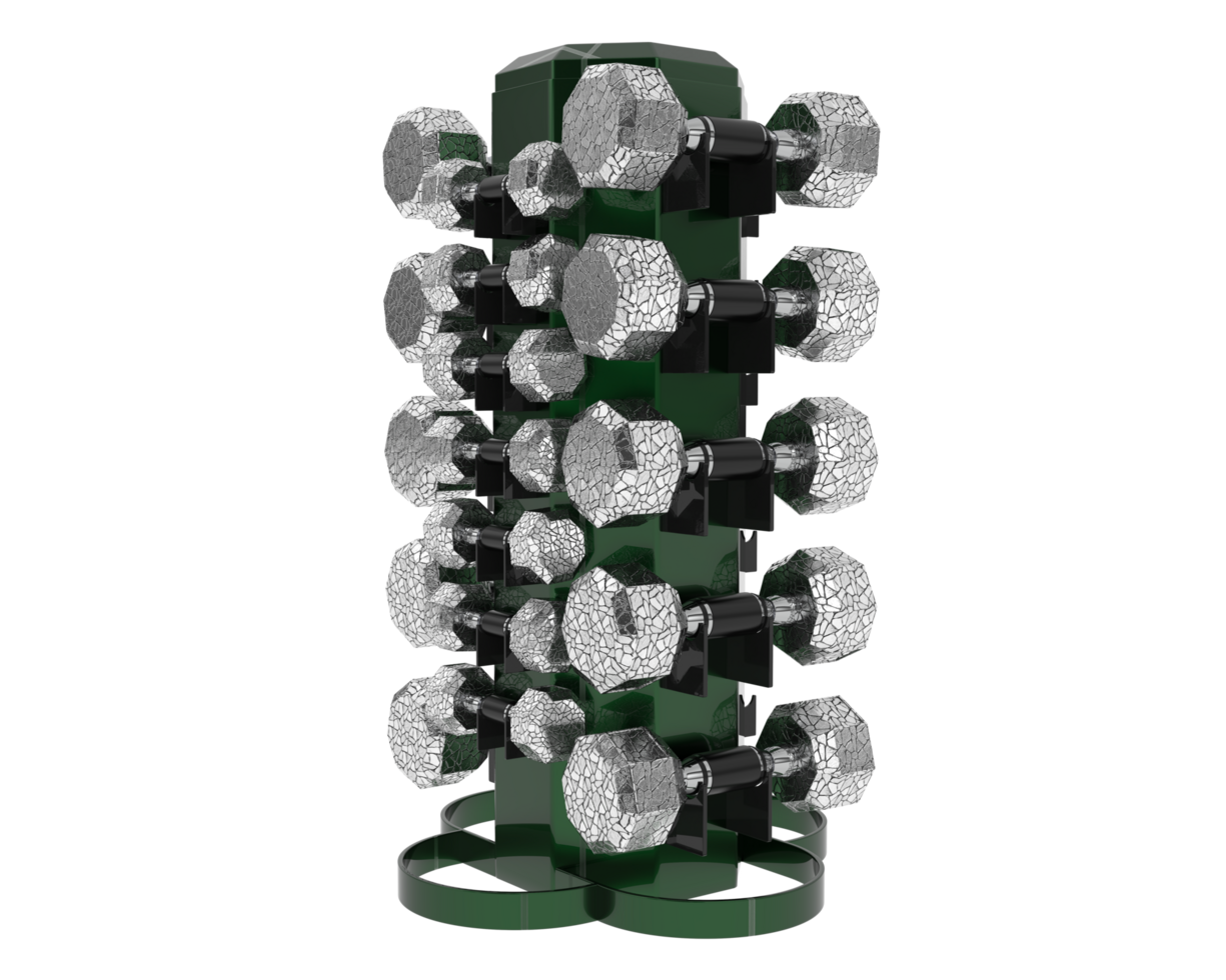 Weight tree with dumbbells isolated on background. 3d rendering - illustration png