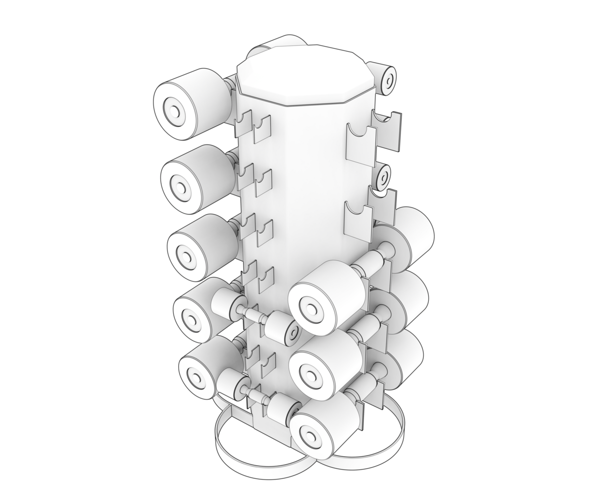Weight tree with dumbbells isolated on background. 3d rendering - illustration png