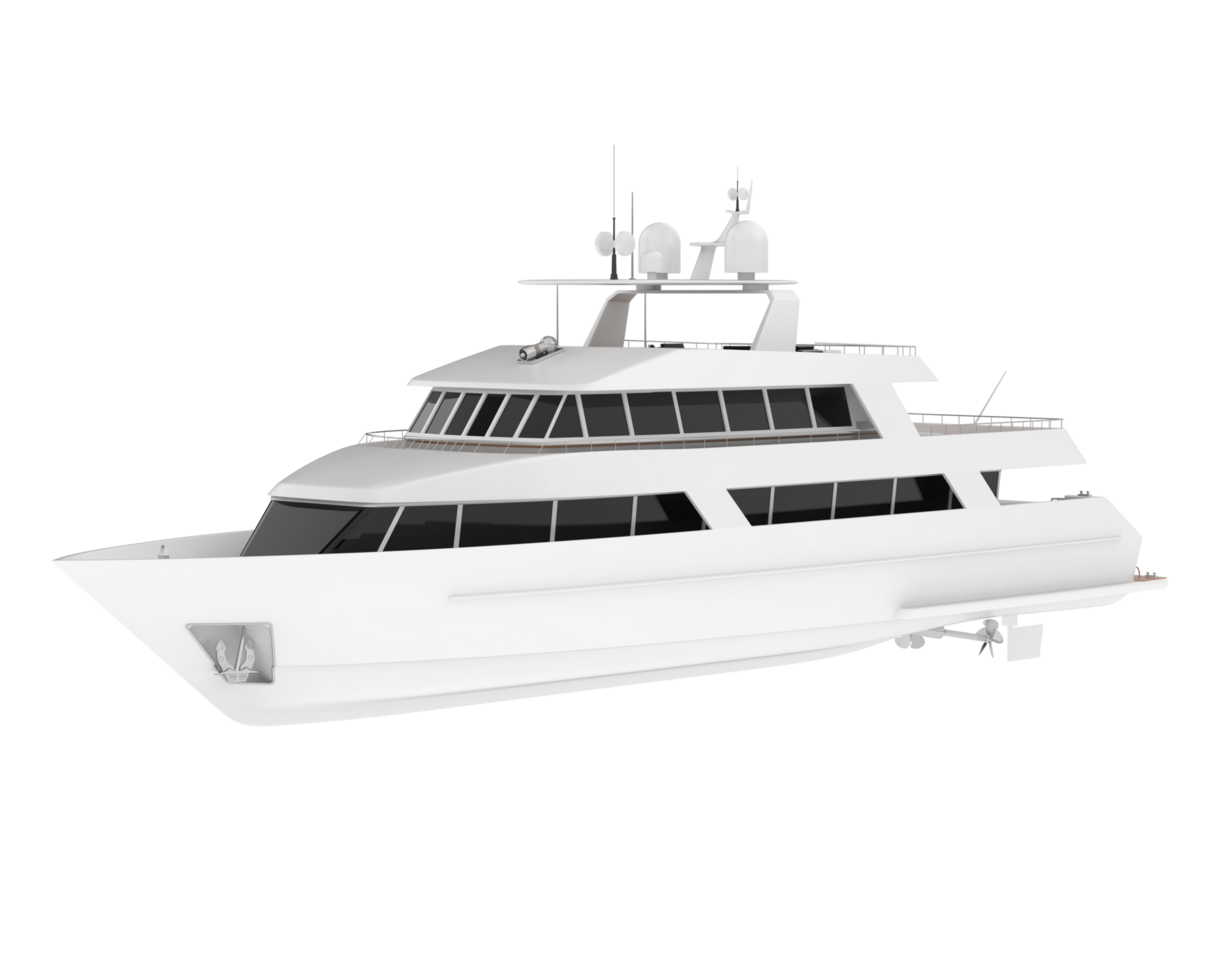 Super yacht on white background. 3d rendering - illustration png
