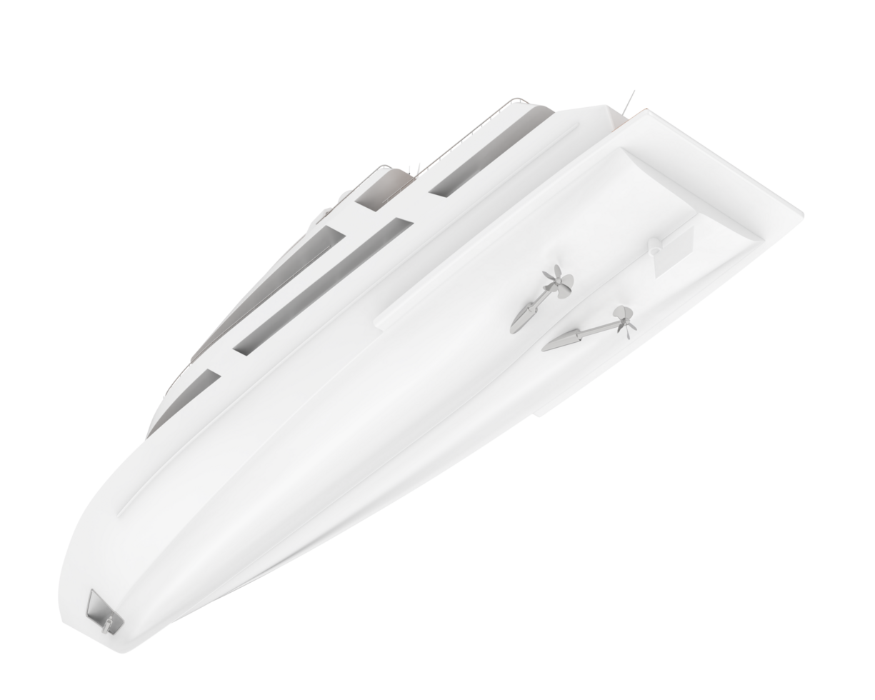 Super yacht on white background. 3d rendering - illustration png