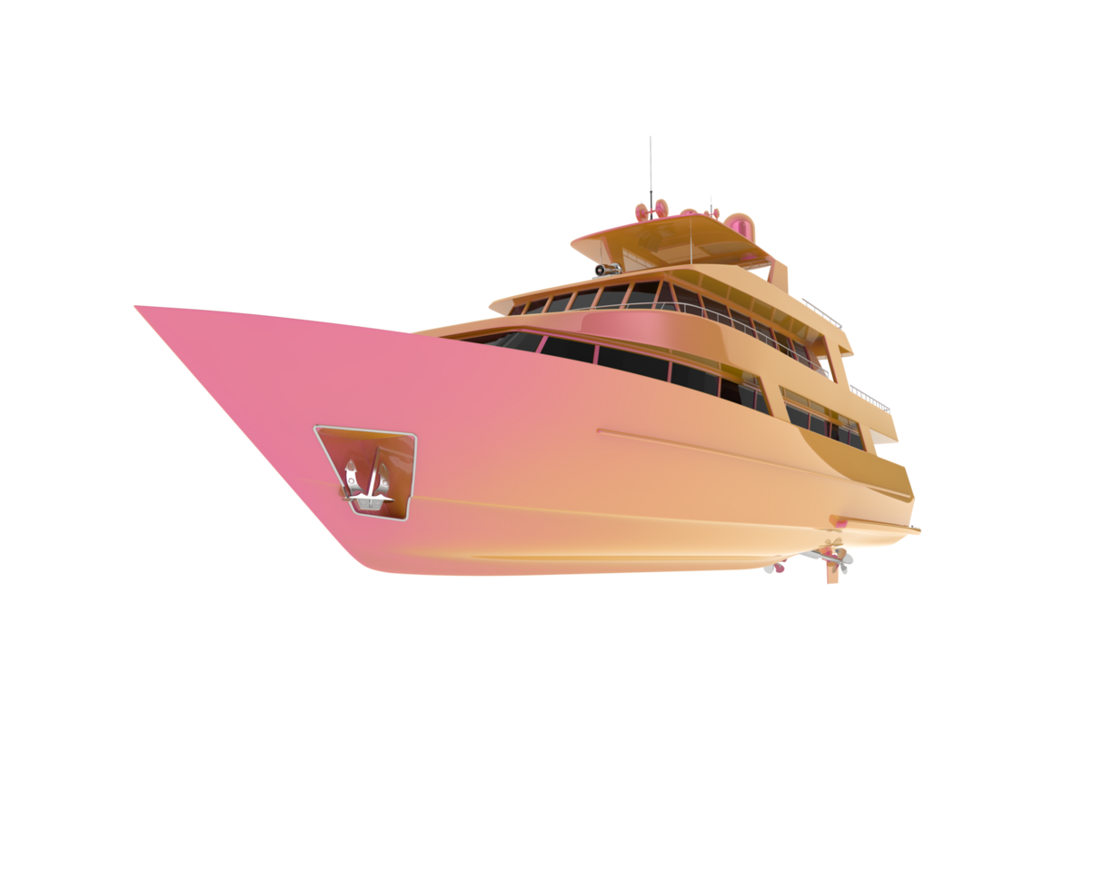 Super yacht on white background. 3d rendering - illustration png