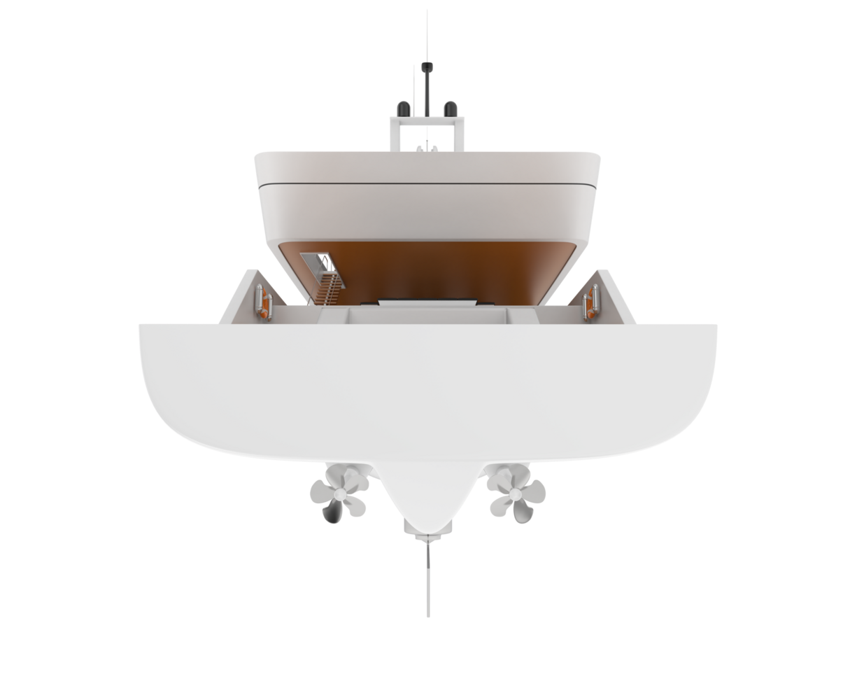 Super yacht on white background. 3d rendering - illustration png
