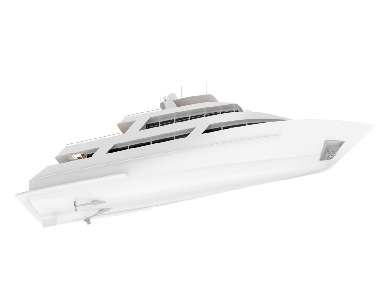Super yacht on white background. 3d rendering - illustration png