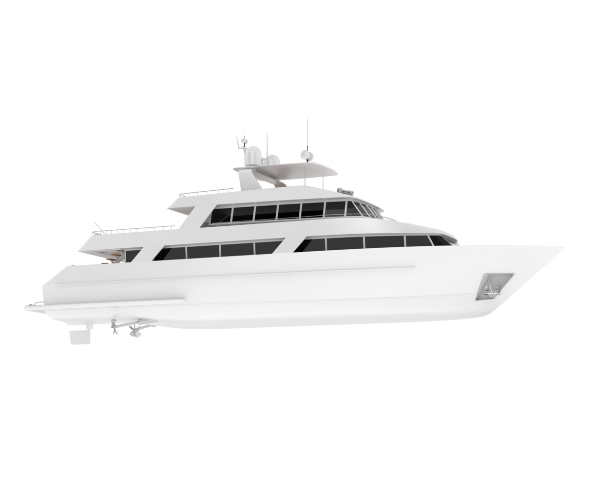 Super yacht on white background. 3d rendering - illustration png