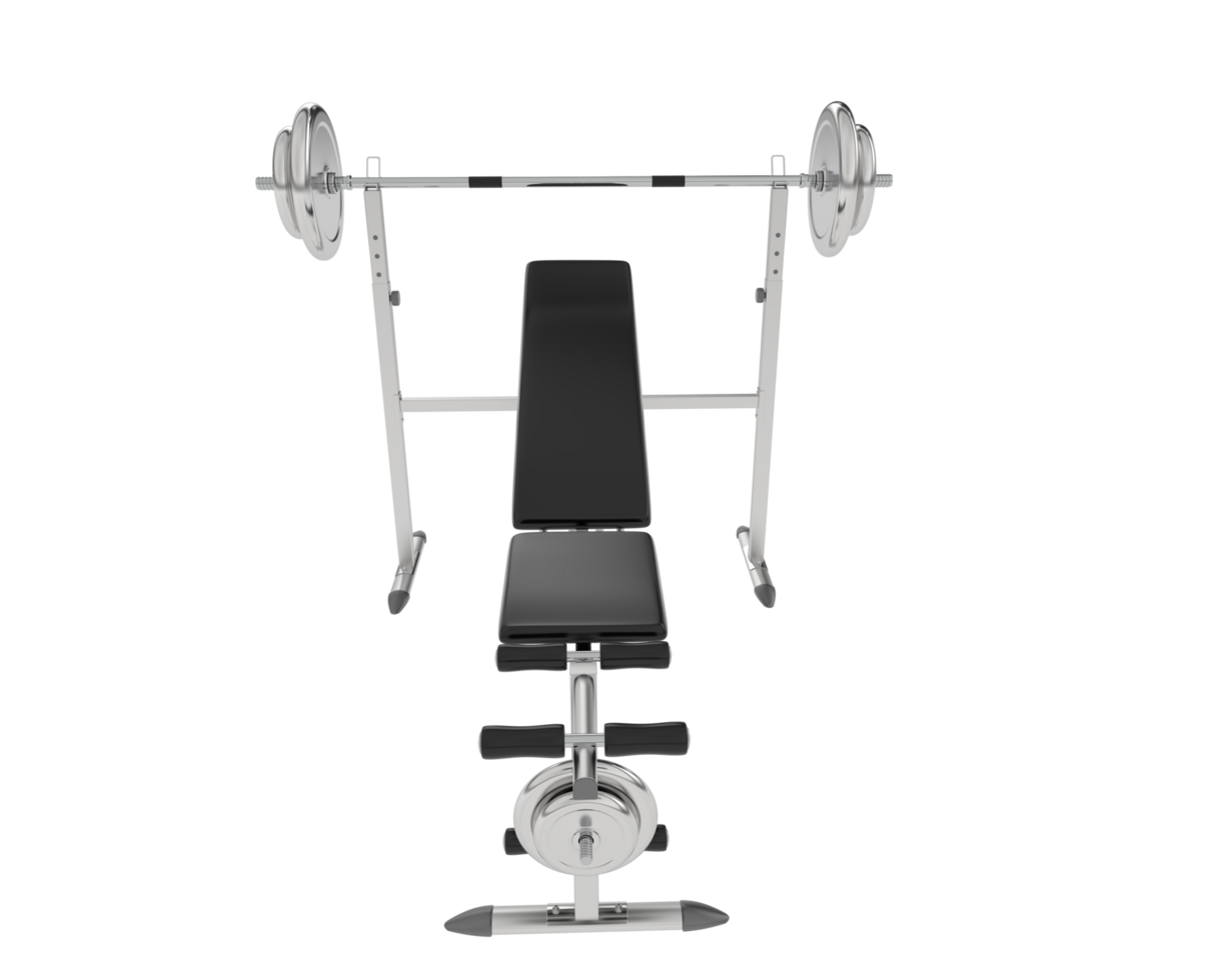 Weight bench isolated on background. 3d rendering - illustration png