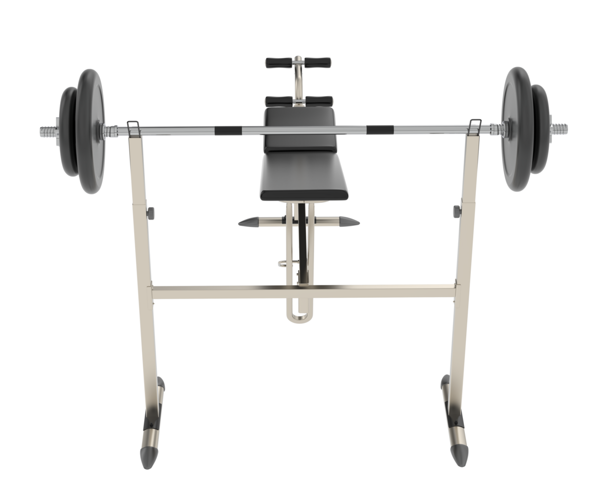 Weight bench isolated on background. 3d rendering - illustration png