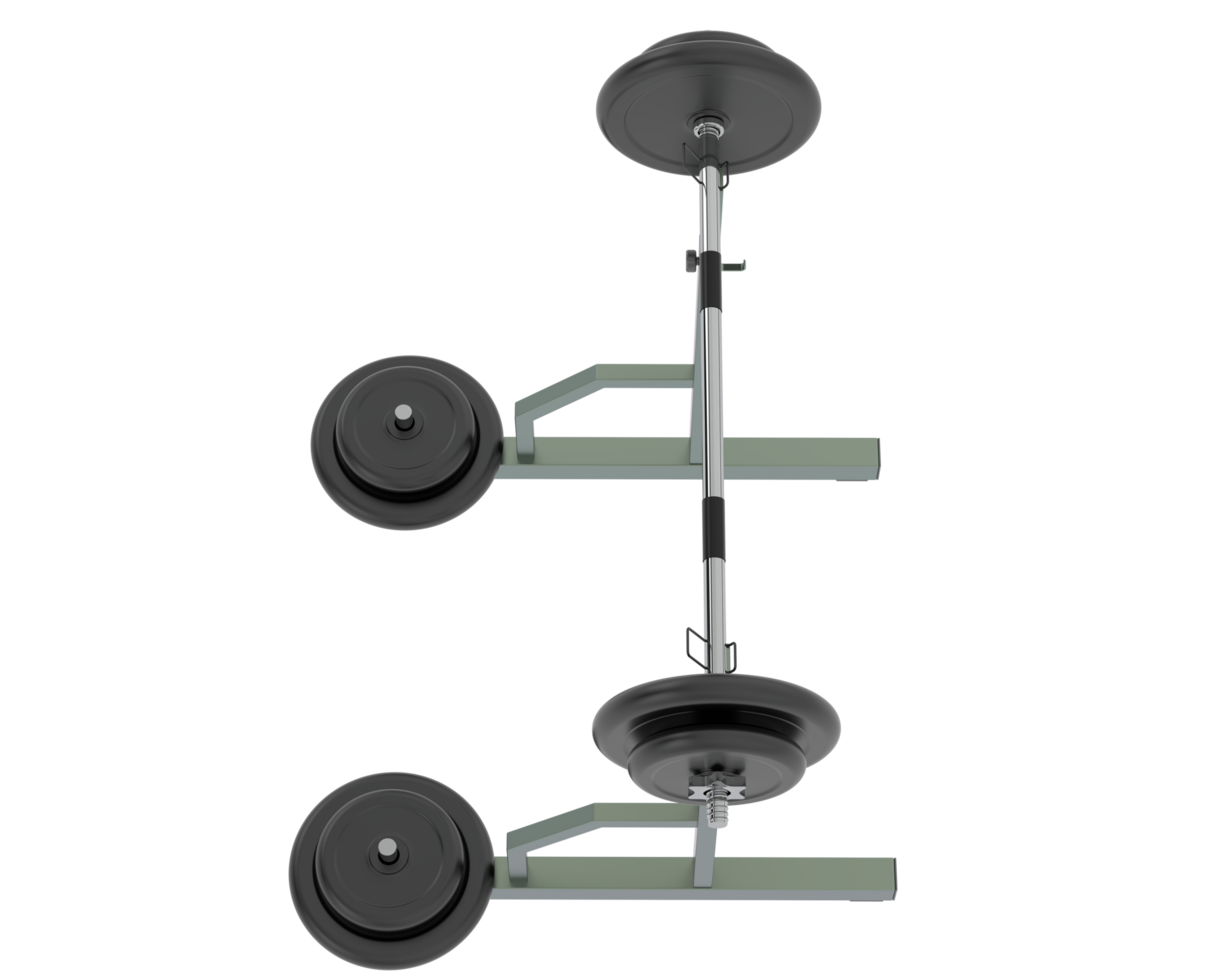 Barbell with weight rack isolated on background. 3d rendering - illustration png