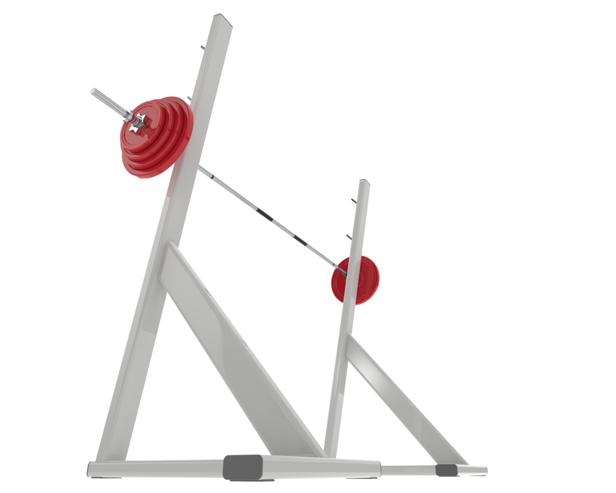 Barbell with weight rack isolated on background. 3d rendering - illustration png