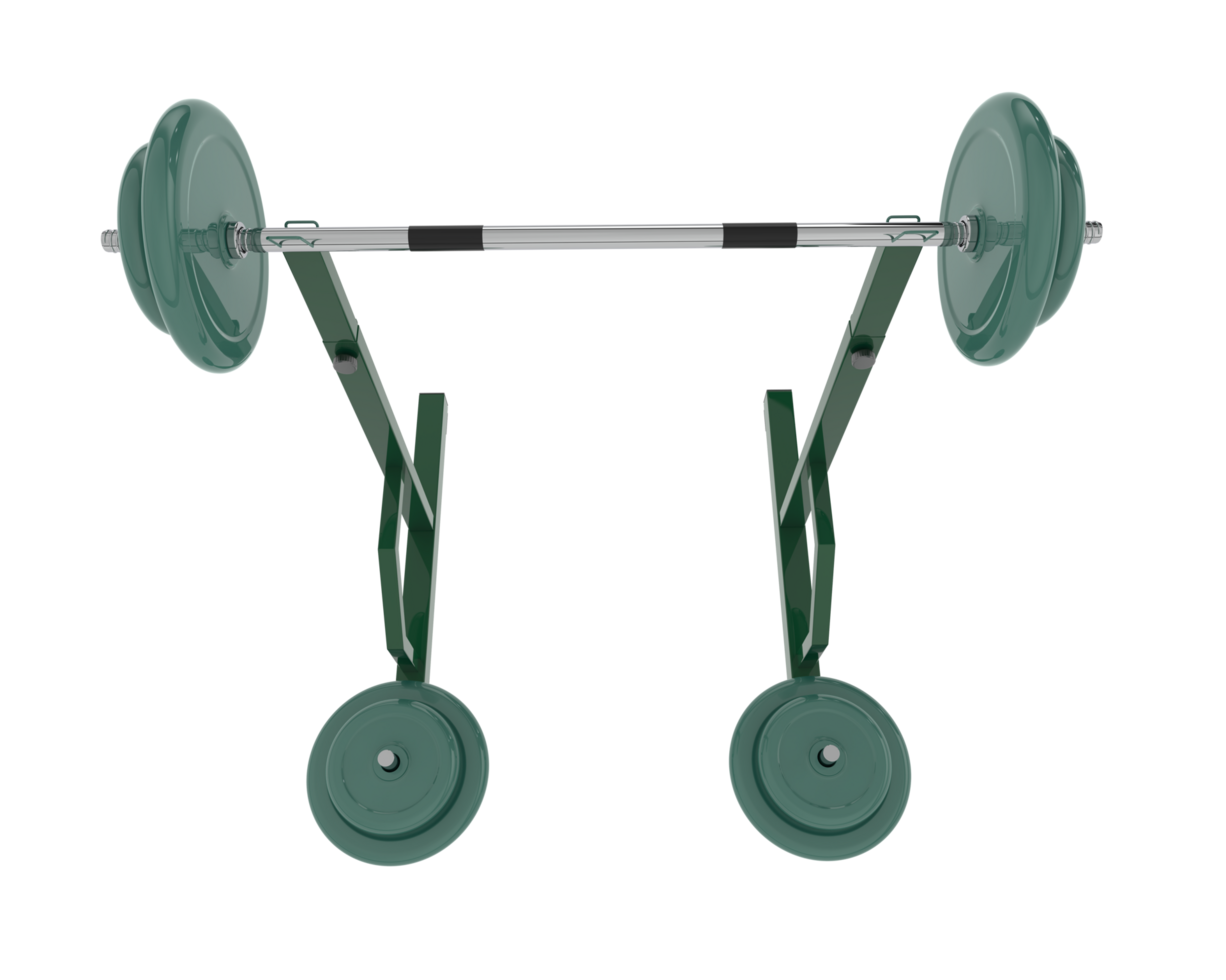 Barbell with weight rack isolated on background. 3d rendering - illustration png