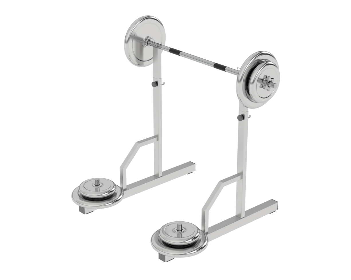 Barbell with weight rack isolated on background. 3d rendering - illustration png