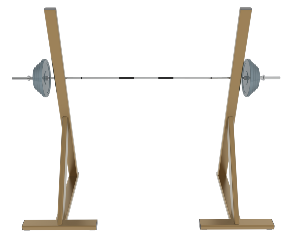 Barbell with weight rack isolated on background. 3d rendering - illustration png
