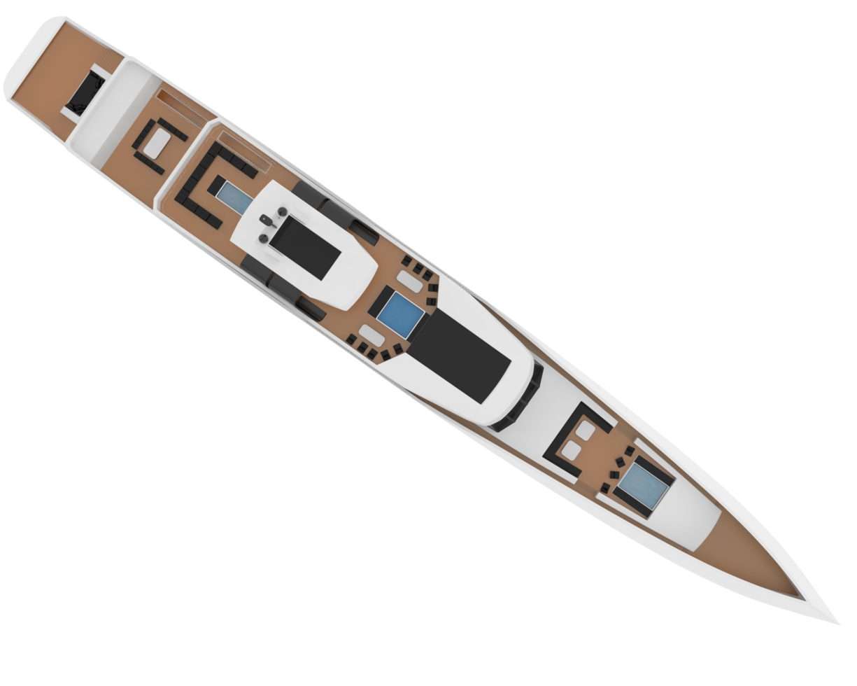 Mega yacht isolated on background. 3d rendering - illustration png