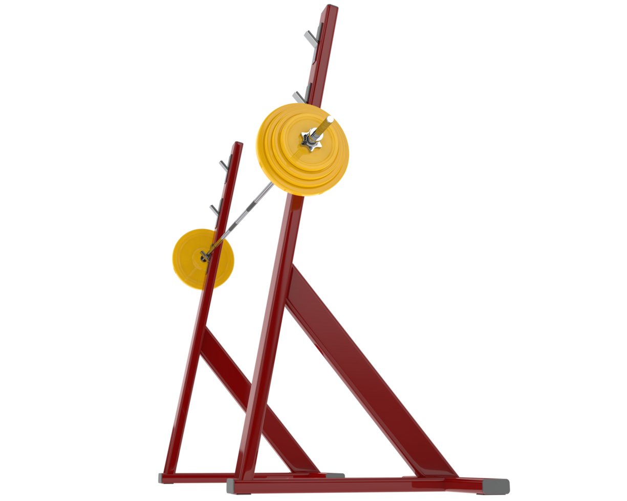Barbell with weight rack isolated on background. 3d rendering - illustration png