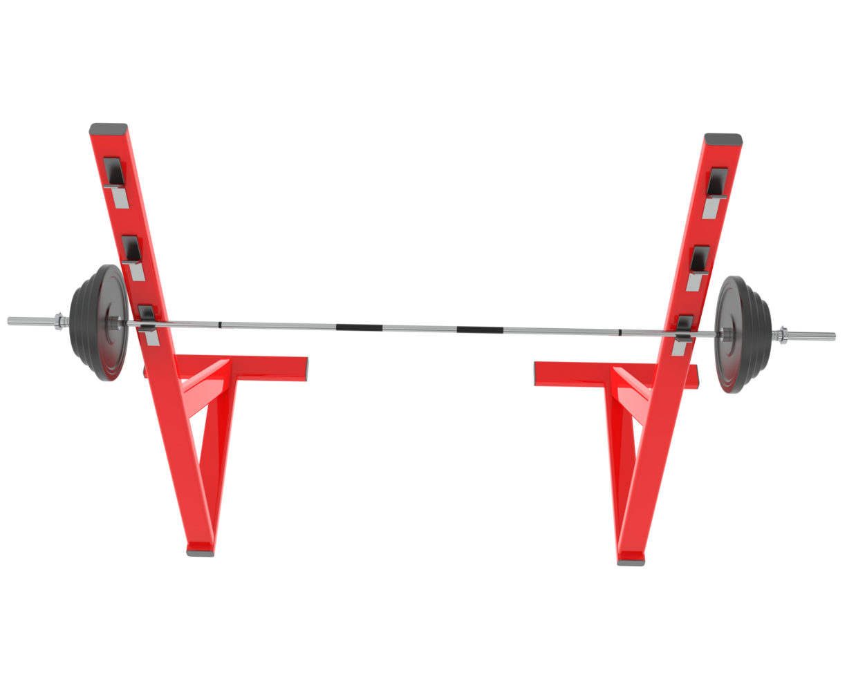 Barbell with weight rack isolated on background. 3d rendering - illustration png