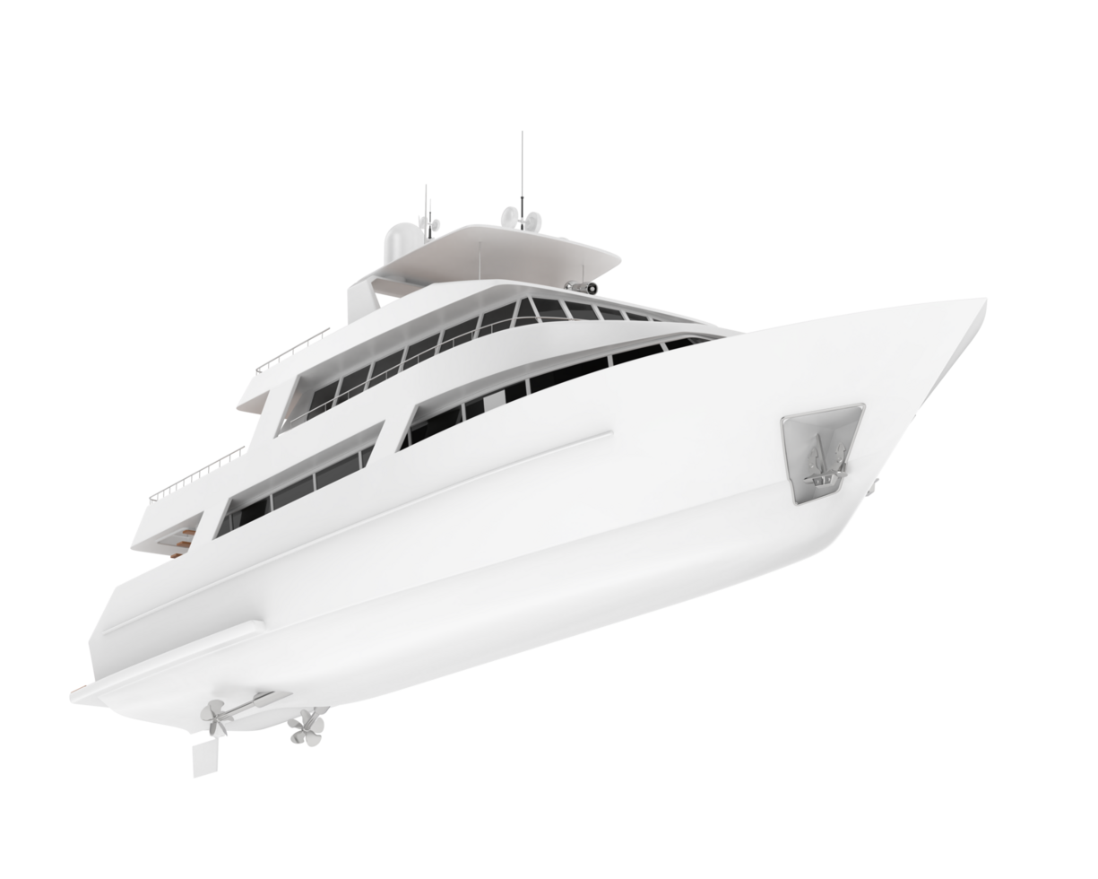 Super yacht on white background. 3d rendering - illustration png