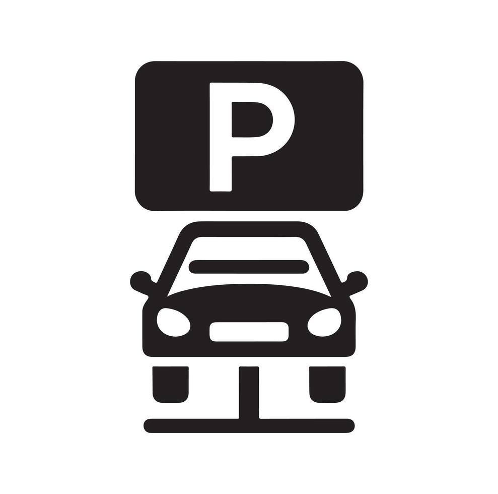 Parking icon. Car Parking Icon. Parking and traffic signs isolated on white background. Map parking pointer. illustration. vector