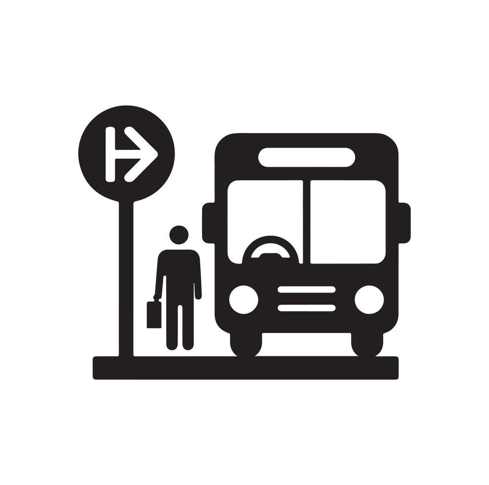 Bus stop icon illustration vector