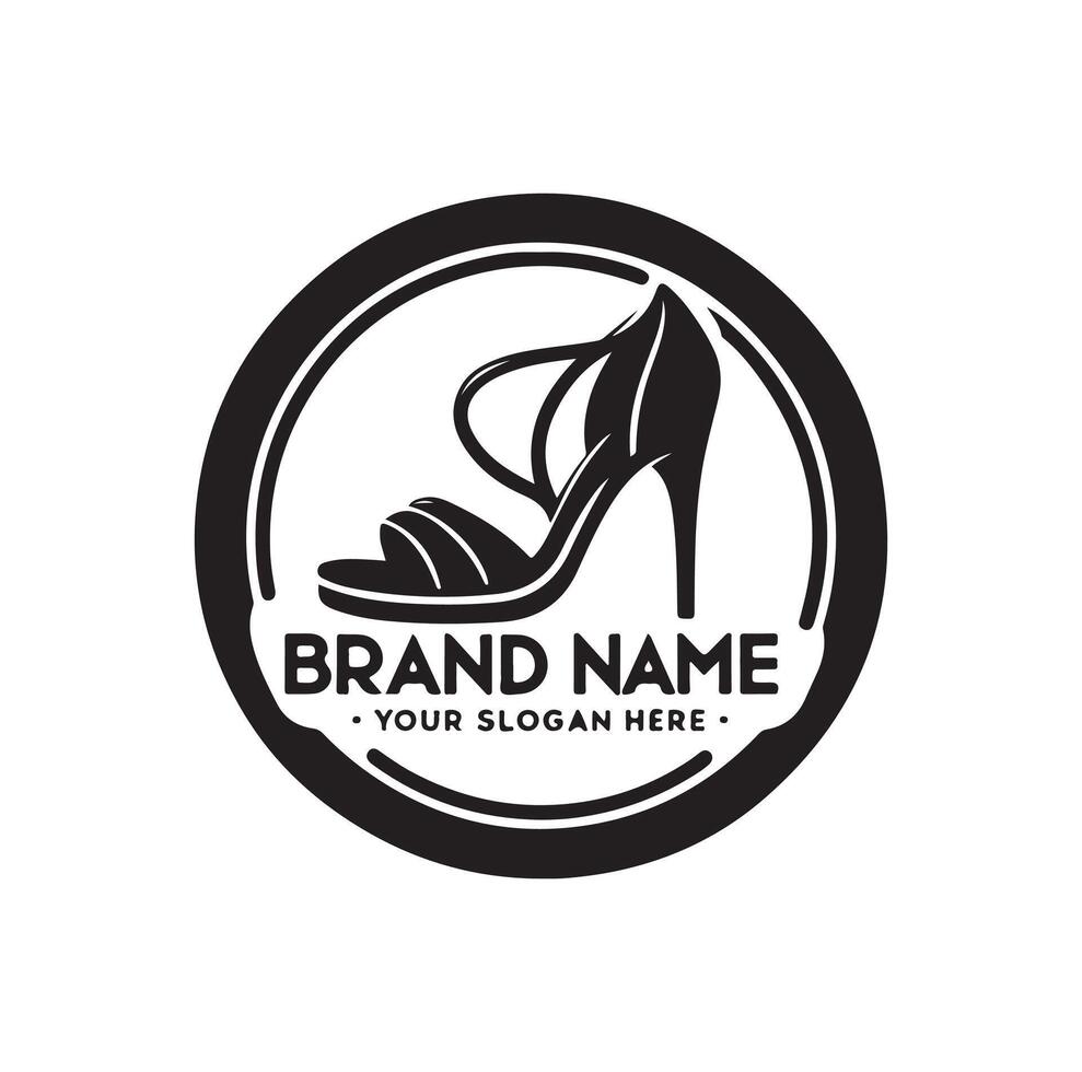 minimal shoe logo illustration vector