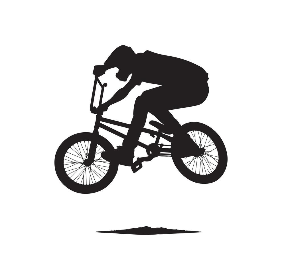 Professional bmx bicycle player silhouette. illustration vector