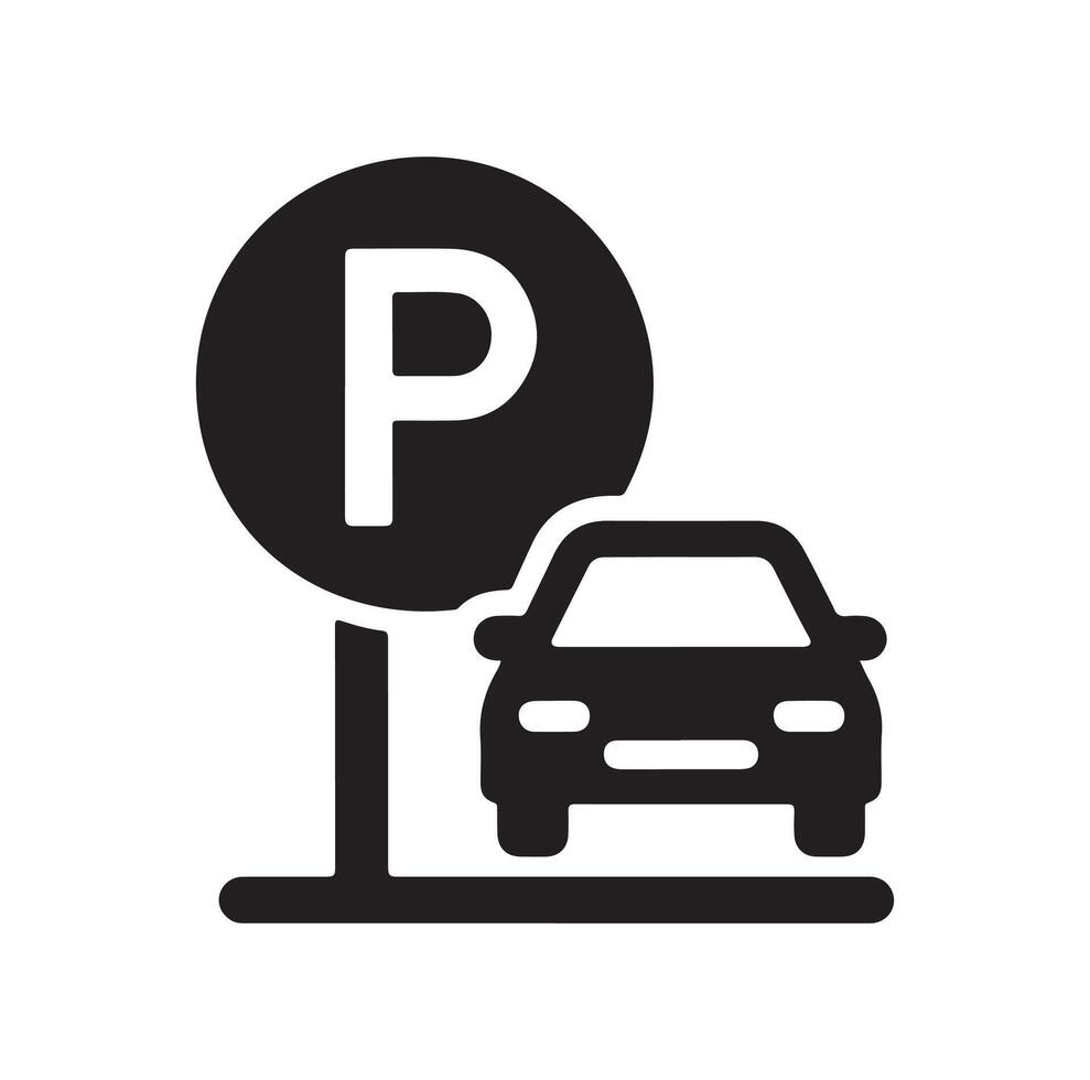 Parking icon. Car Parking Icon. Parking and traffic signs isolated on white background. Map parking pointer. illustration. vector