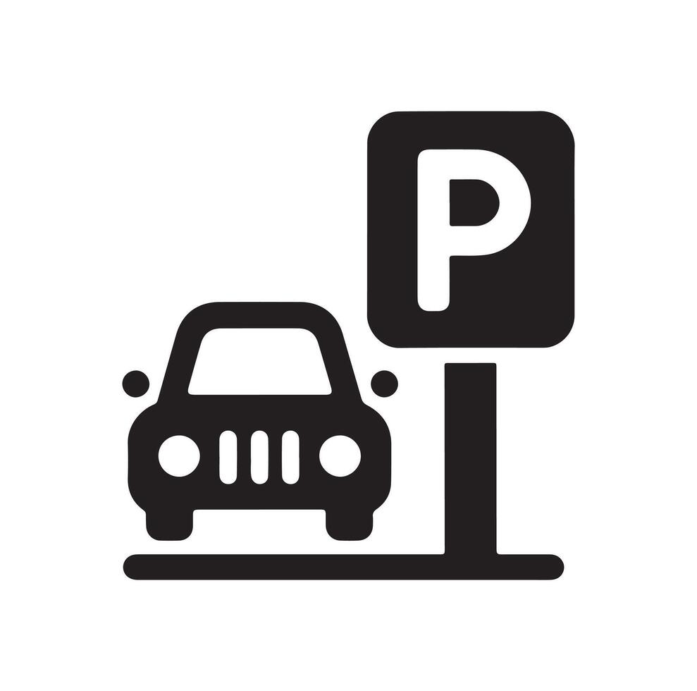 Parking icon. Car Parking Icon. Parking and traffic signs isolated on white background. Map parking pointer. illustration. vector